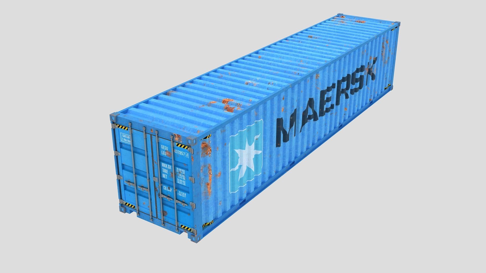 Cargo Shipping Container 3D model 01 Low-poly 3D model_9