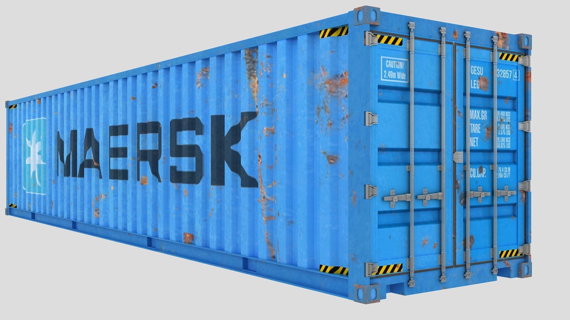 Cargo Shipping Container 3D model 01 Low-poly 3D model_4