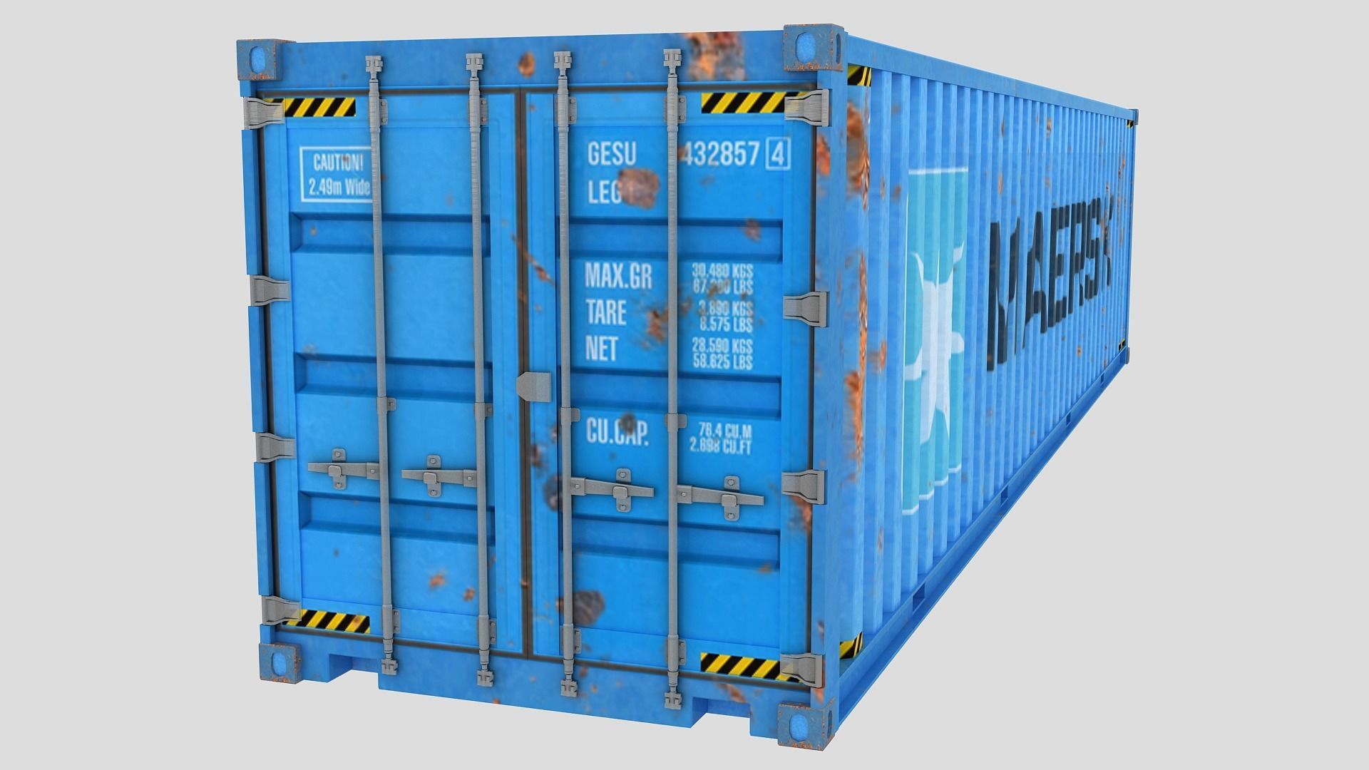 Cargo Shipping Container 3D model 01 Low-poly 3D model_6