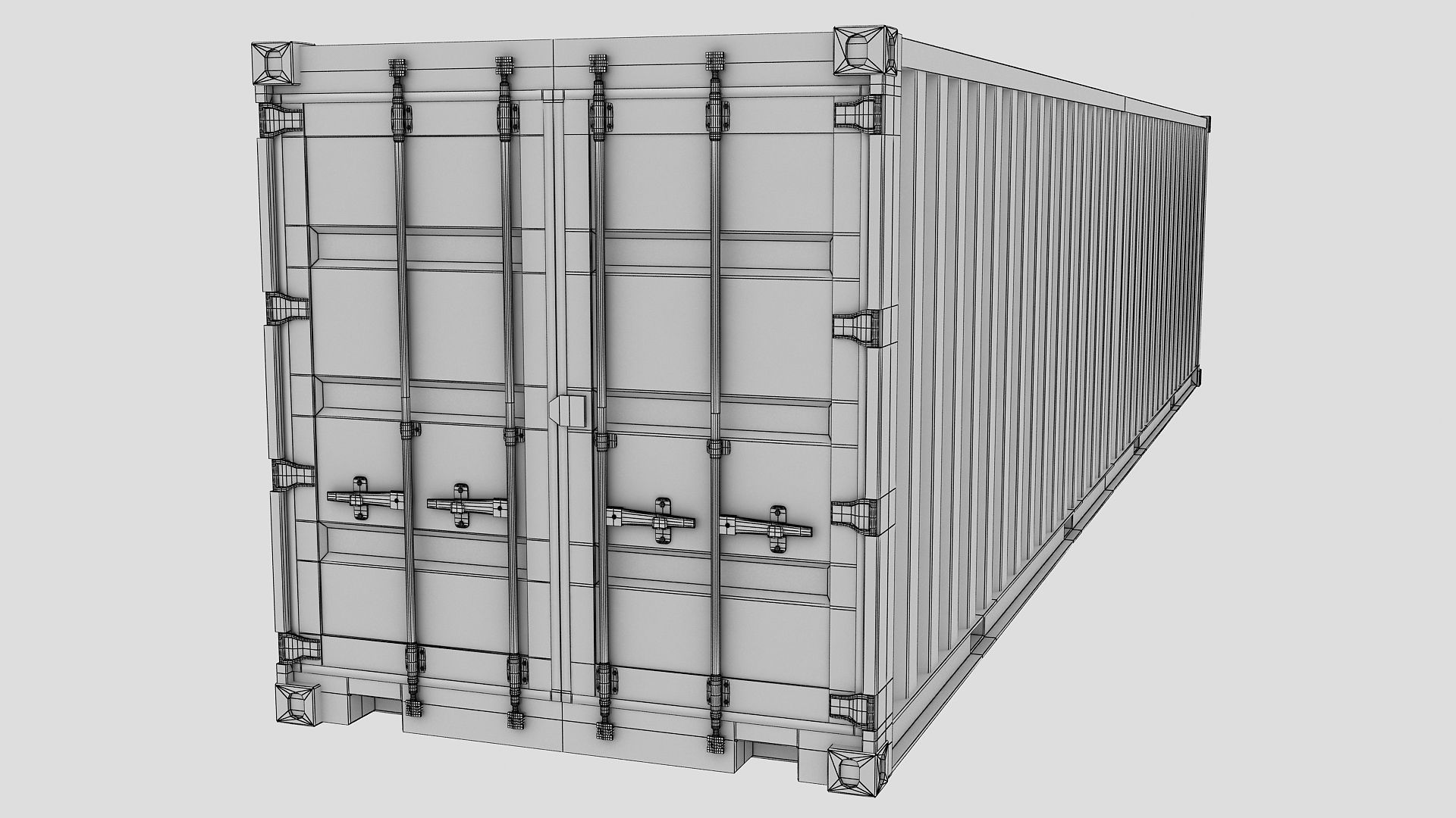 Cargo Shipping Container 3D model 01 Low-poly 3D model_16