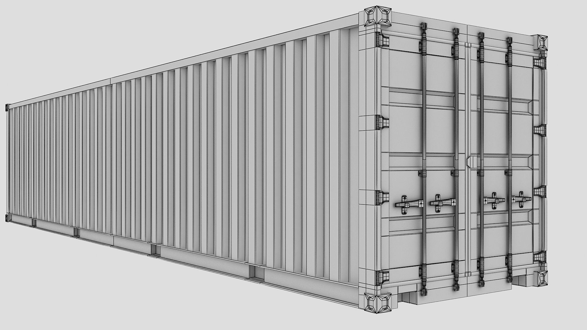 Cargo Shipping Container 3D model 01 Low-poly 3D model_14