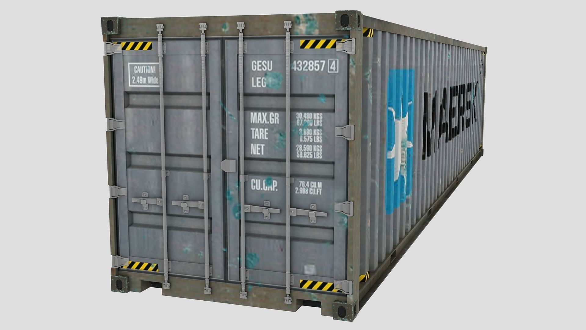 Cargo Shipping Container 3D model 02 Low-poly 3D model_5
