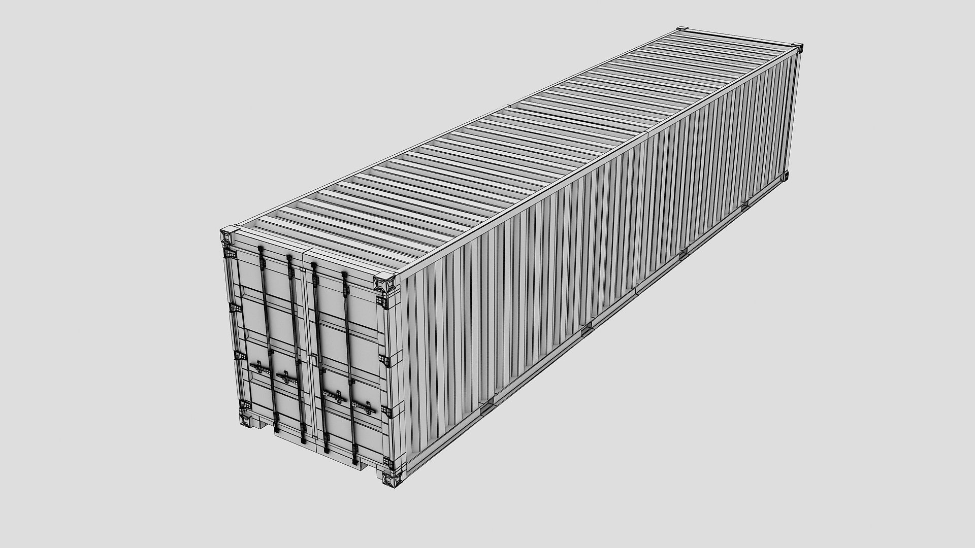 Cargo Shipping Container 3D model 02 Low-poly 3D model_16