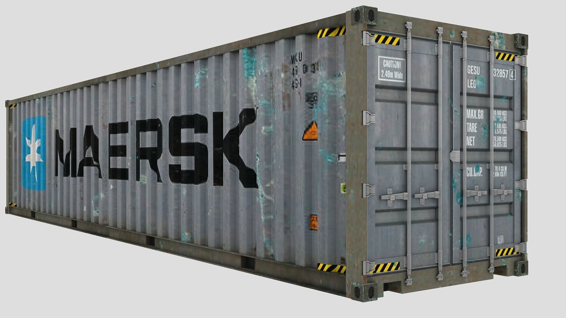 Cargo Shipping Container 3D model 02 Low-poly 3D model_3