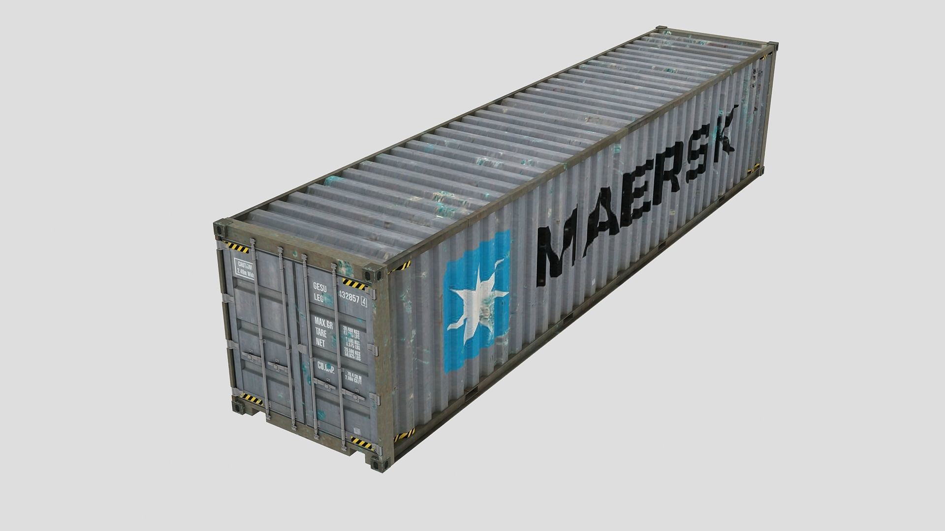 Cargo Shipping Container 3D model 02 Low-poly 3D model_8