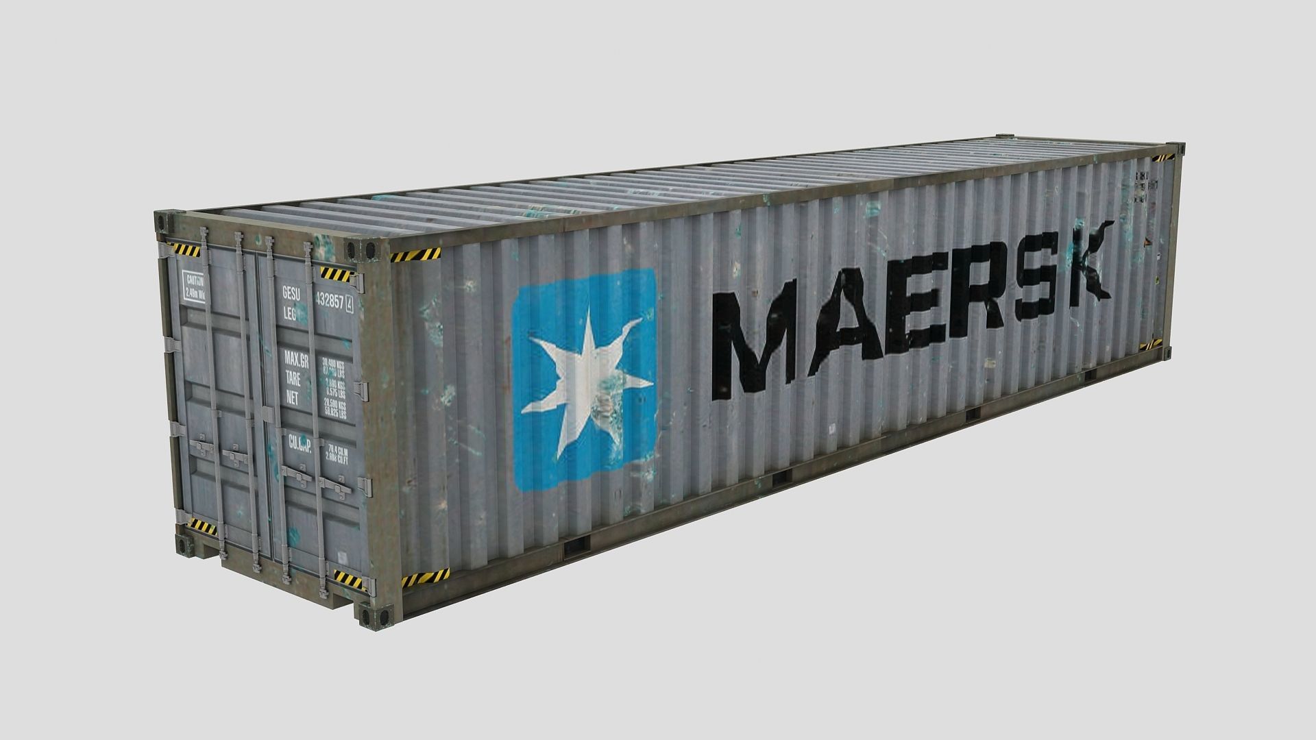Cargo Shipping Container 3D model 02 Low-poly 3D model_1
