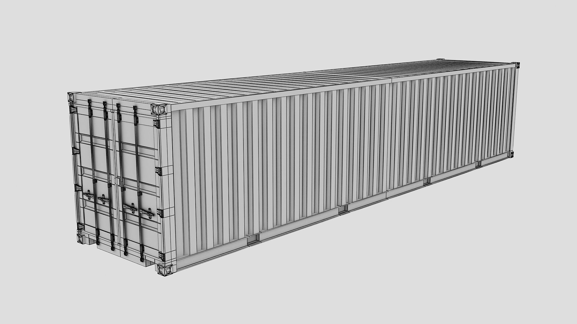 Cargo Shipping Container 3D model 02 Low-poly 3D model_9
