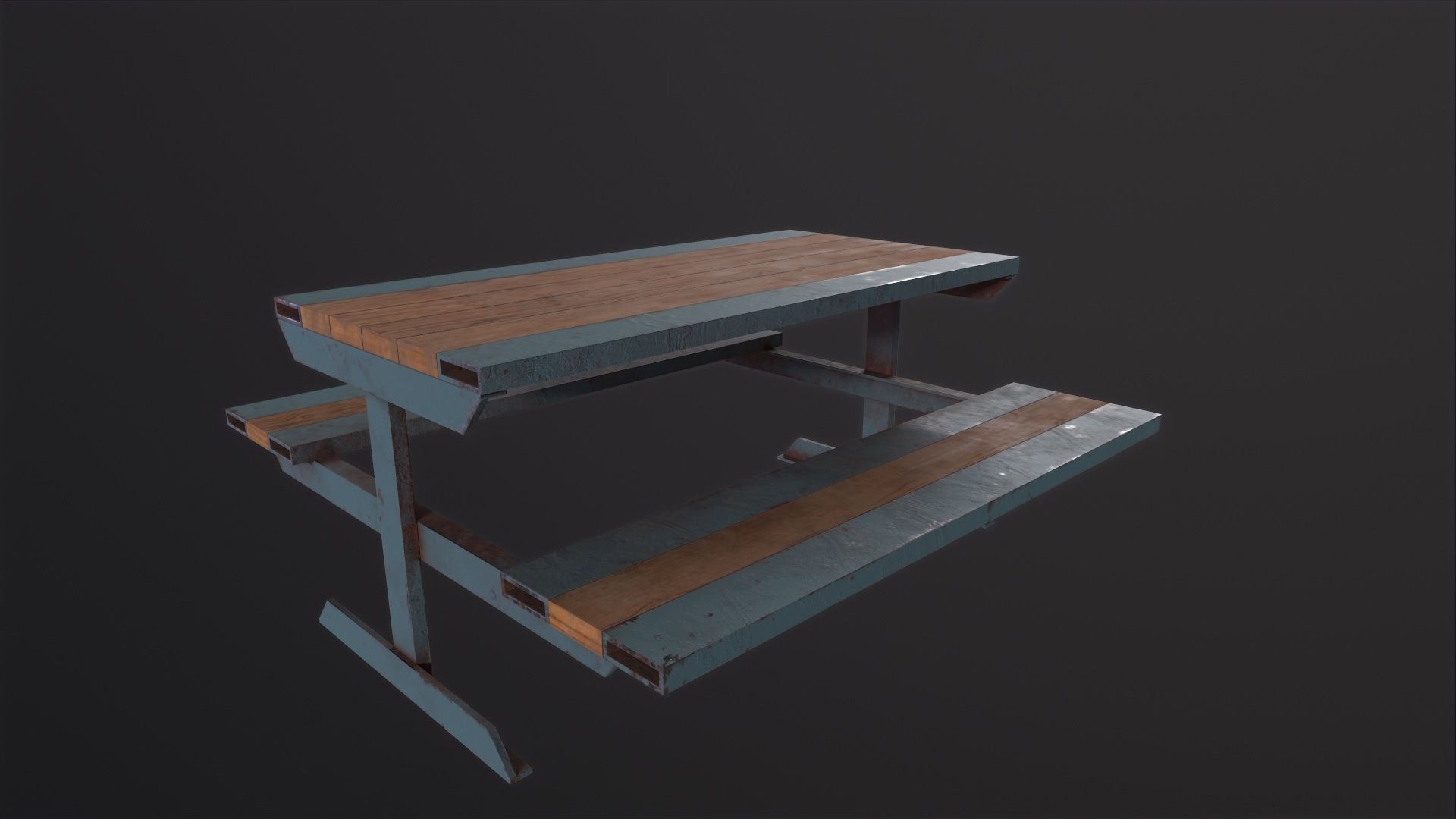 Skate Park Bench 3D Model Low-poly 3D model_3
