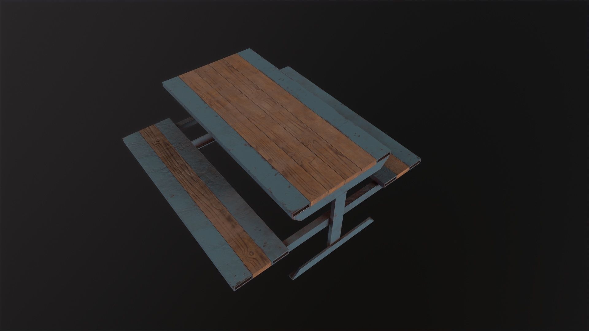 Skate Park Bench 3D Model Low-poly 3D model_5