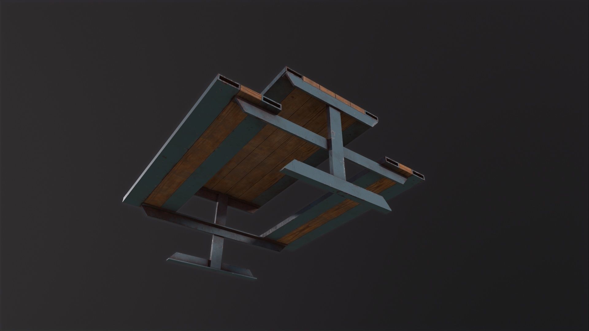 Skate Park Bench 3D Model Low-poly 3D model_6