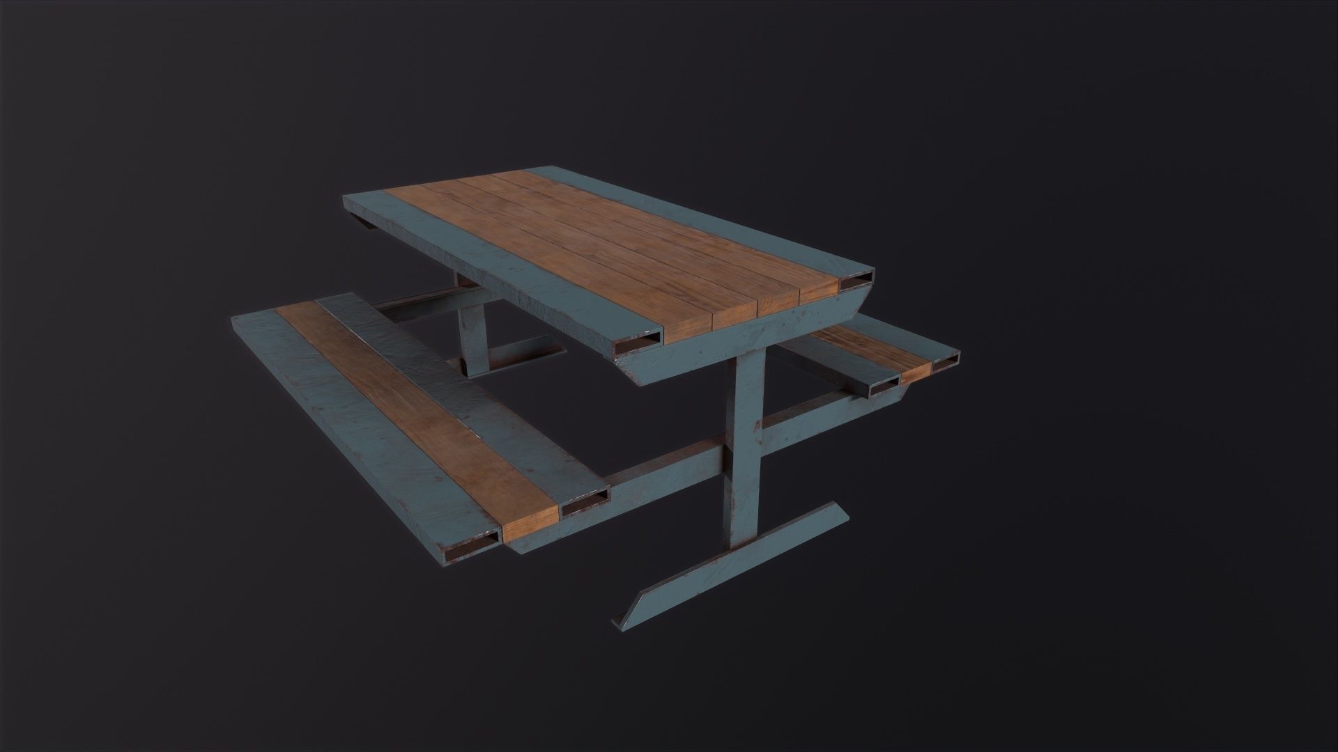 Skate Park Bench 3D Model Low-poly 3D model_2