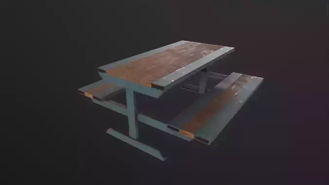 Skate Park Bench 3D Model Low-poly 3D model