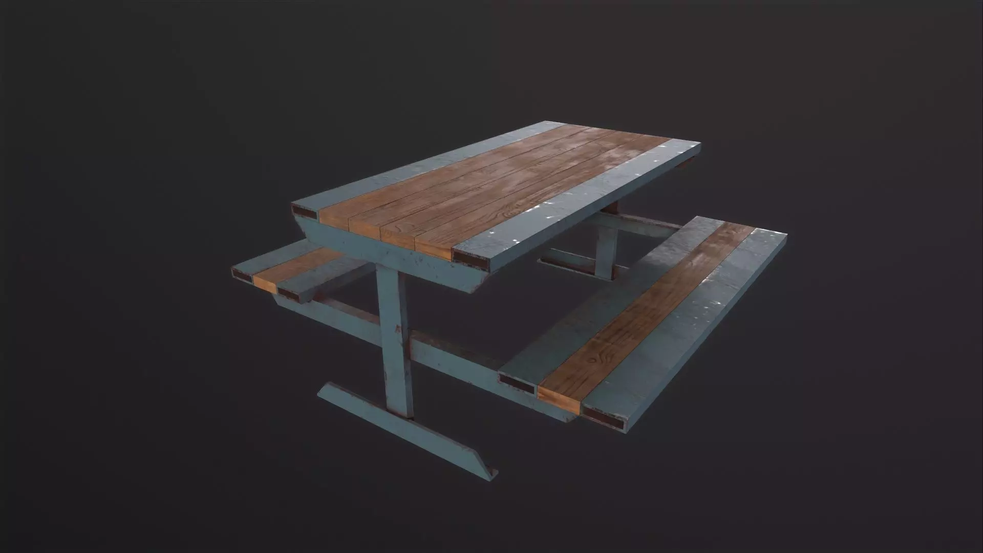 Skate Park Bench 3D Model Low-poly 3D model_0