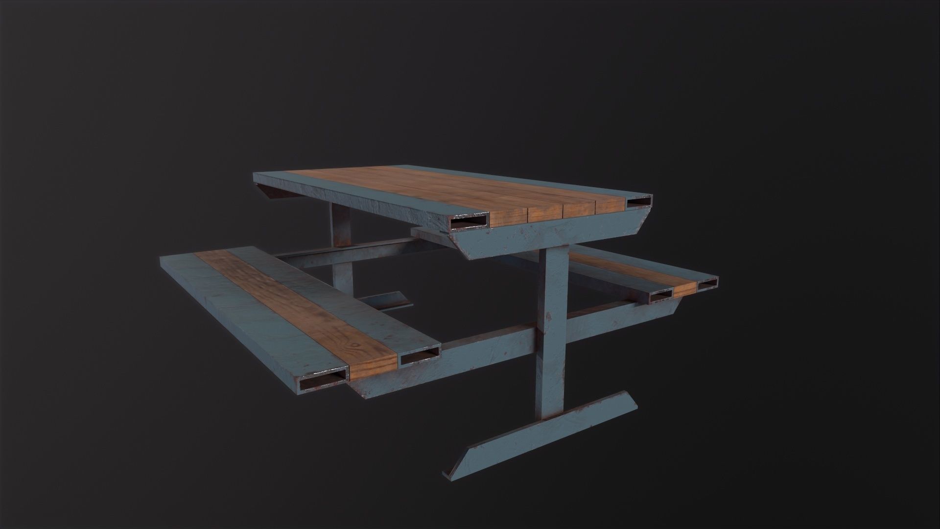 Skate Park Bench 3D Model Low-poly 3D model_4
