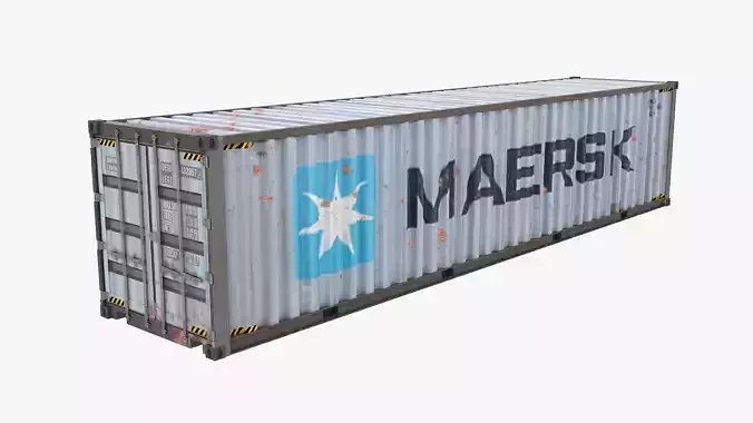 Cargo Shipping Container 3D model 04