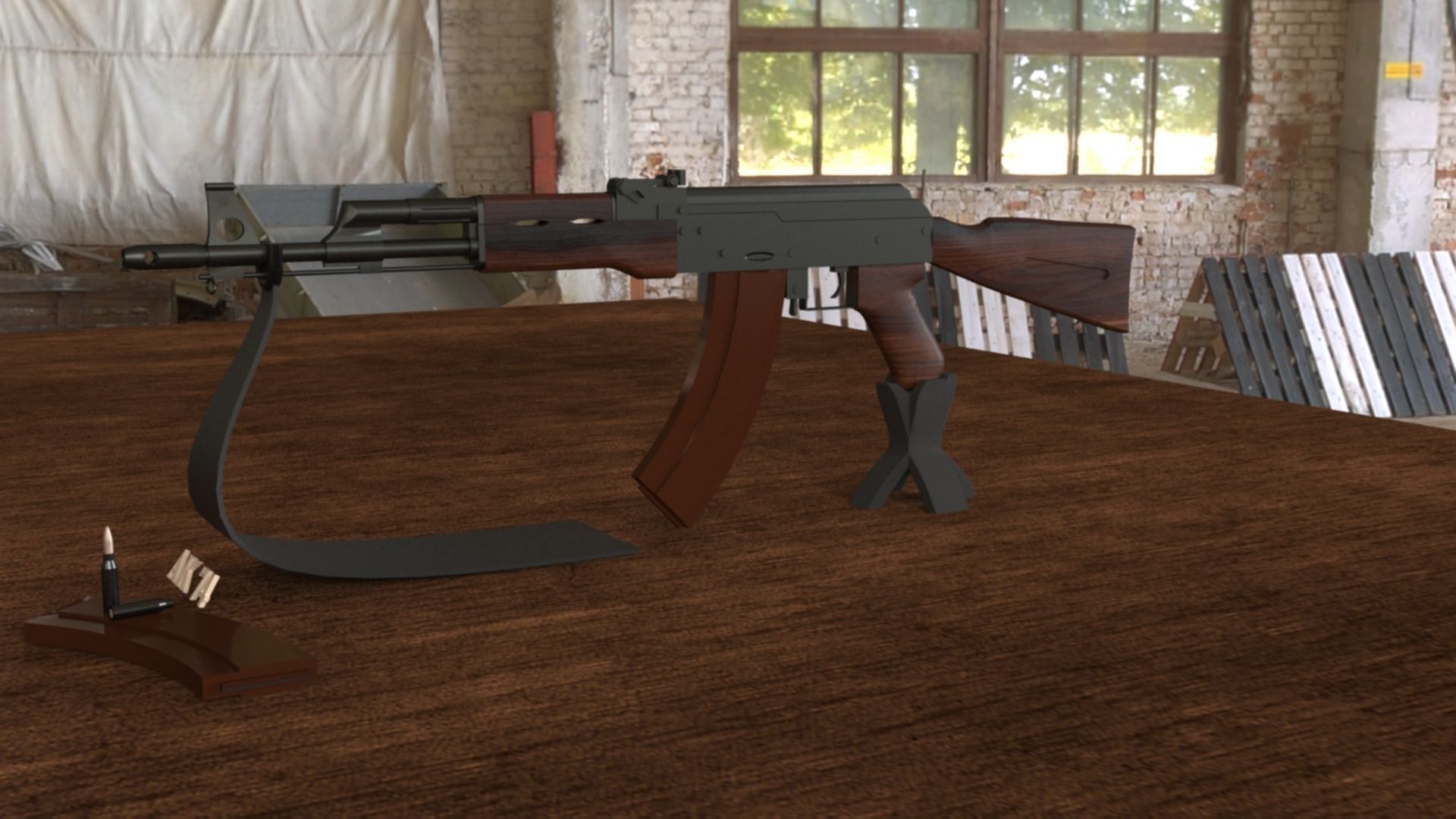 Russian AK-74 Assault Rifle 3D Model Low-poly 3D model_8