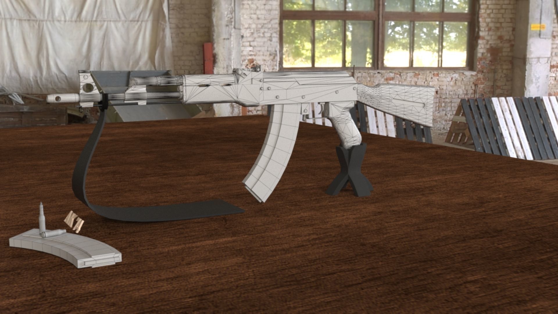 Russian AK-74 Assault Rifle 3D Model Low-poly 3D model_21