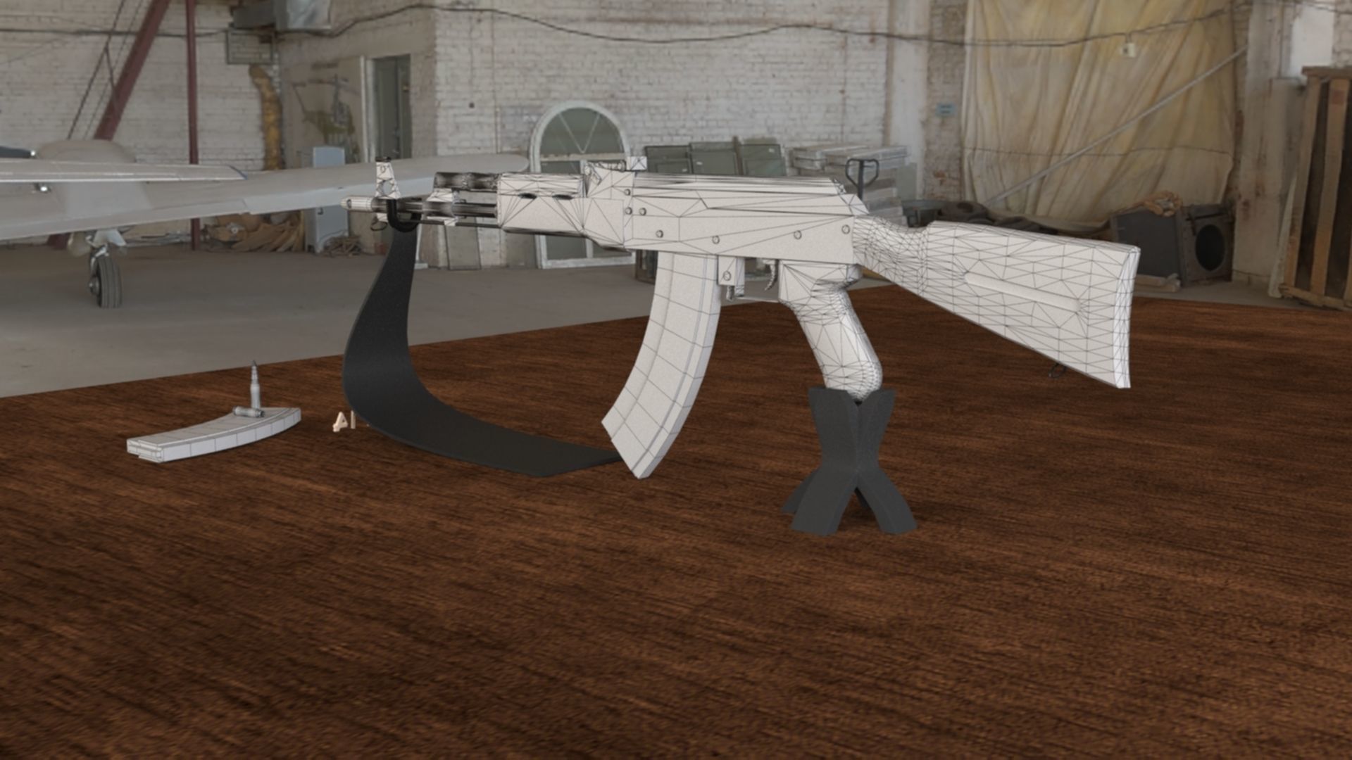 Russian AK-74 Assault Rifle 3D Model Low-poly 3D model_24