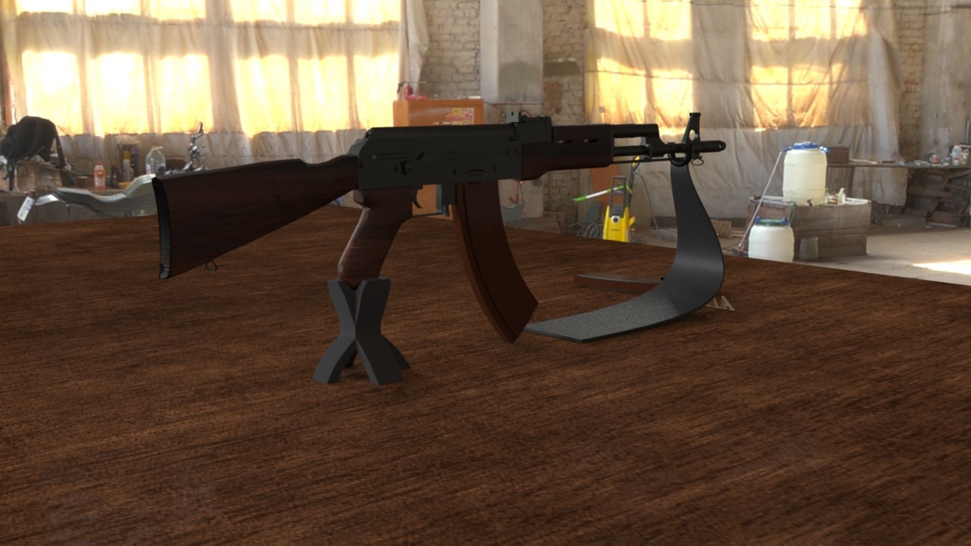 Russian AK-74 Assault Rifle 3D Model Low-poly 3D model_4