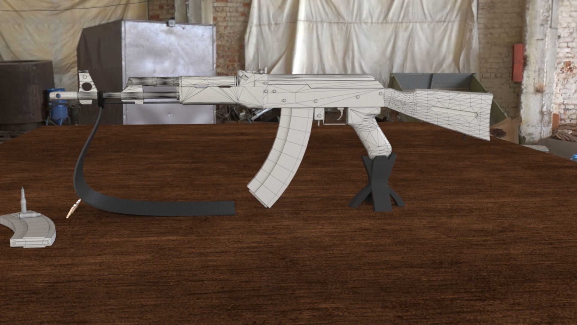 Russian AK-74 Assault Rifle 3D Model Low-poly 3D model_22