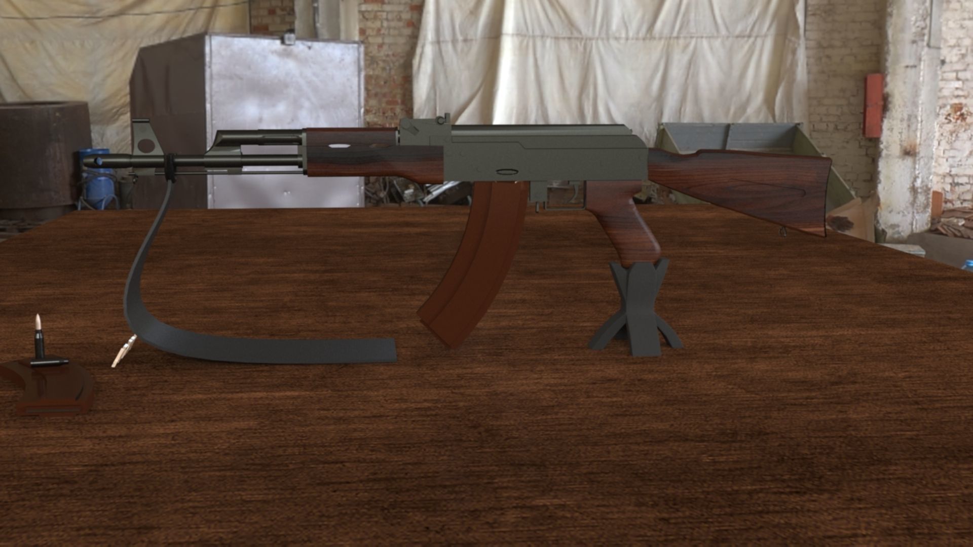 Russian AK-74 Assault Rifle 3D Model Low-poly 3D model_9