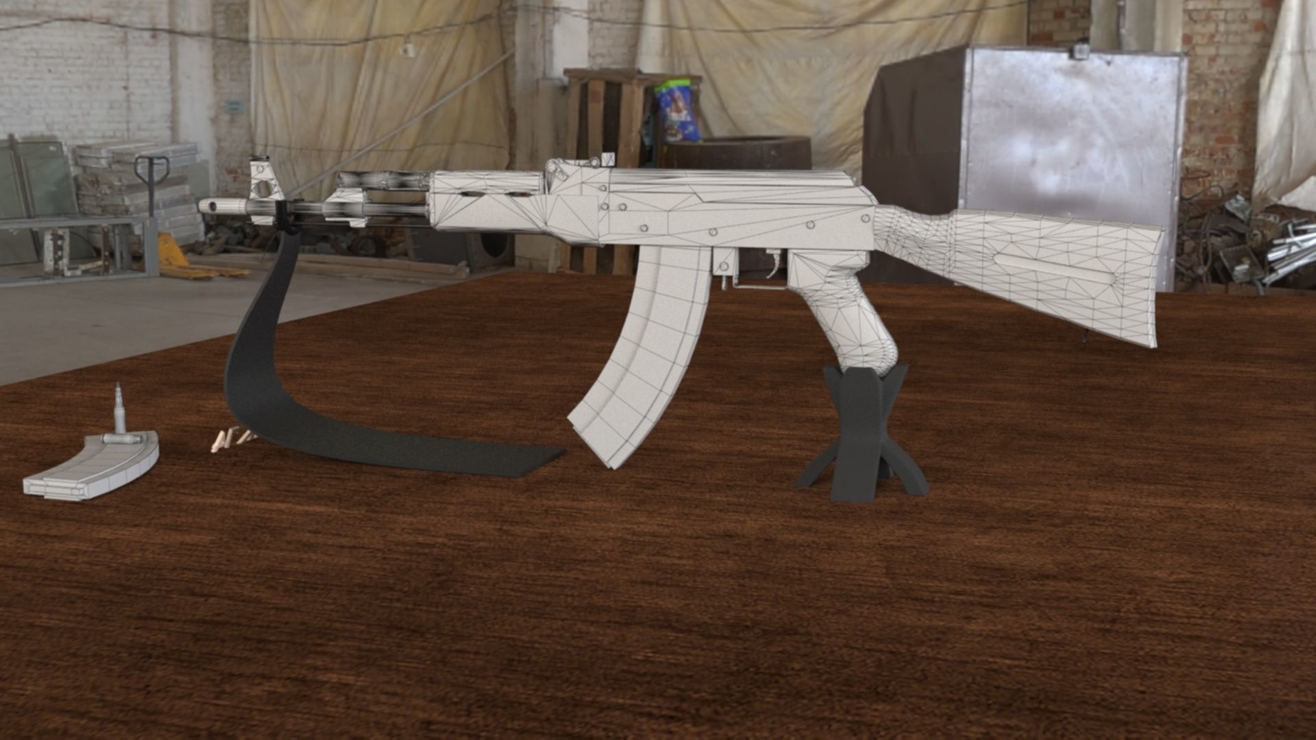 Russian AK-74 Assault Rifle 3D Model Low-poly 3D model_23