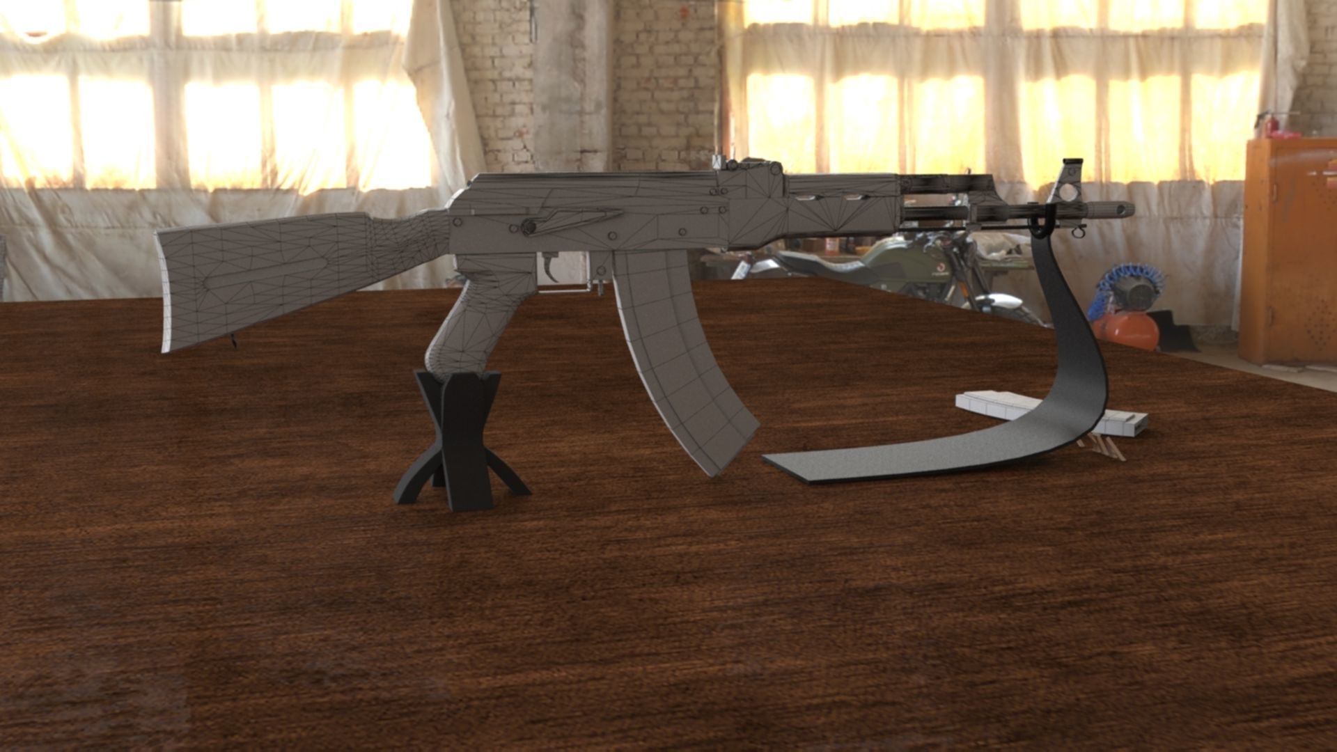 Russian AK-74 Assault Rifle 3D Model Low-poly 3D model_17
