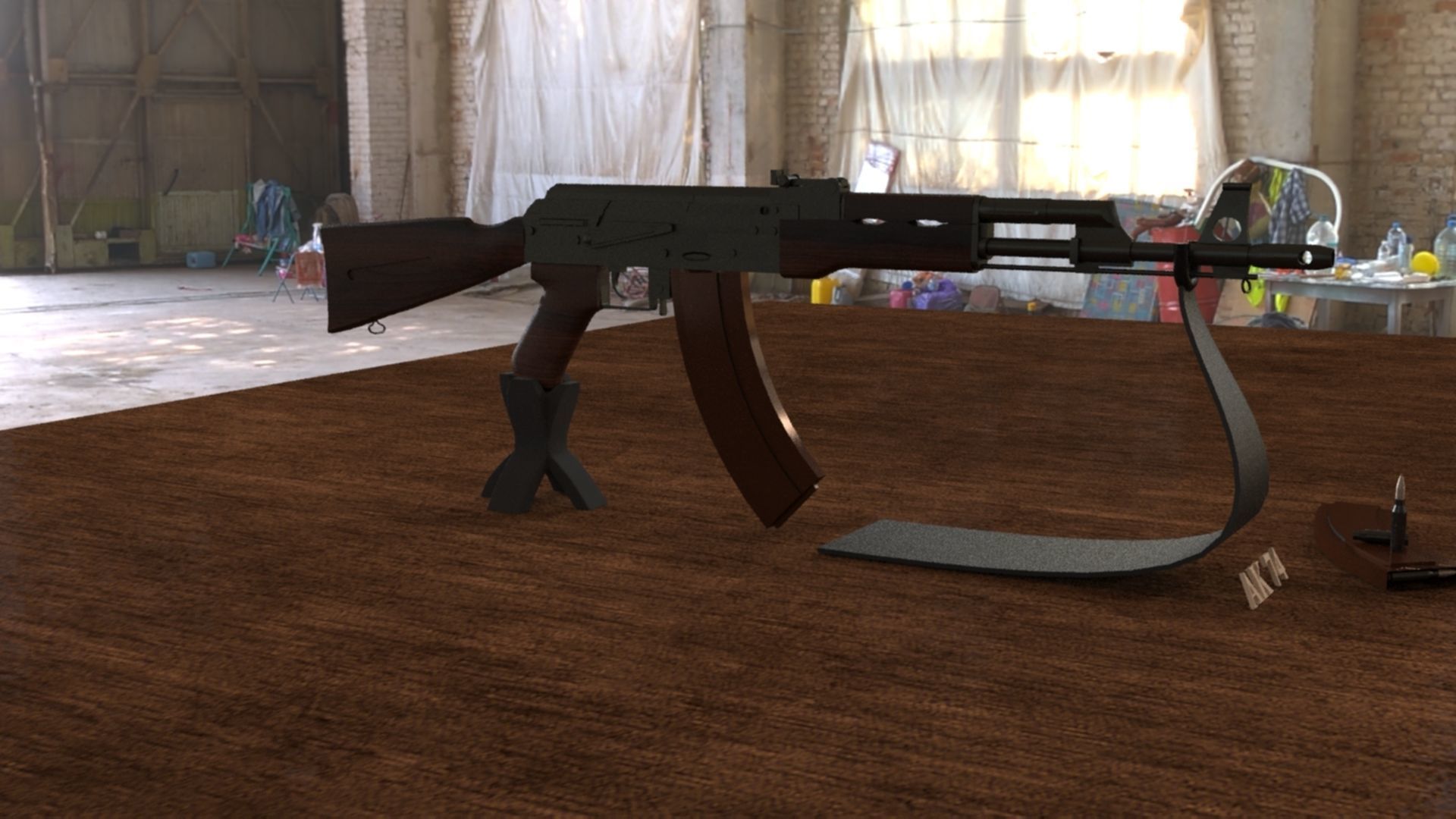 Russian AK-74 Assault Rifle 3D Model Low-poly 3D model_7