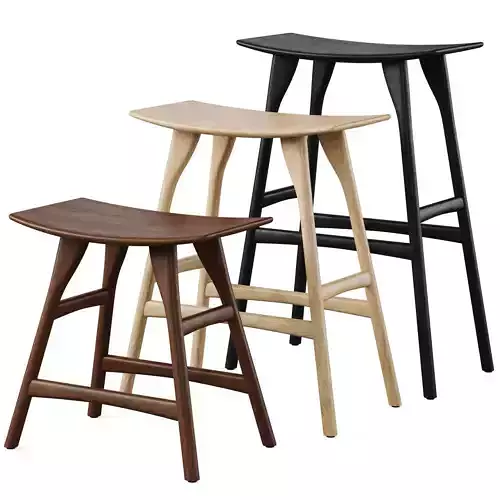 Bar stool Osso by Ethnicraft 3D model