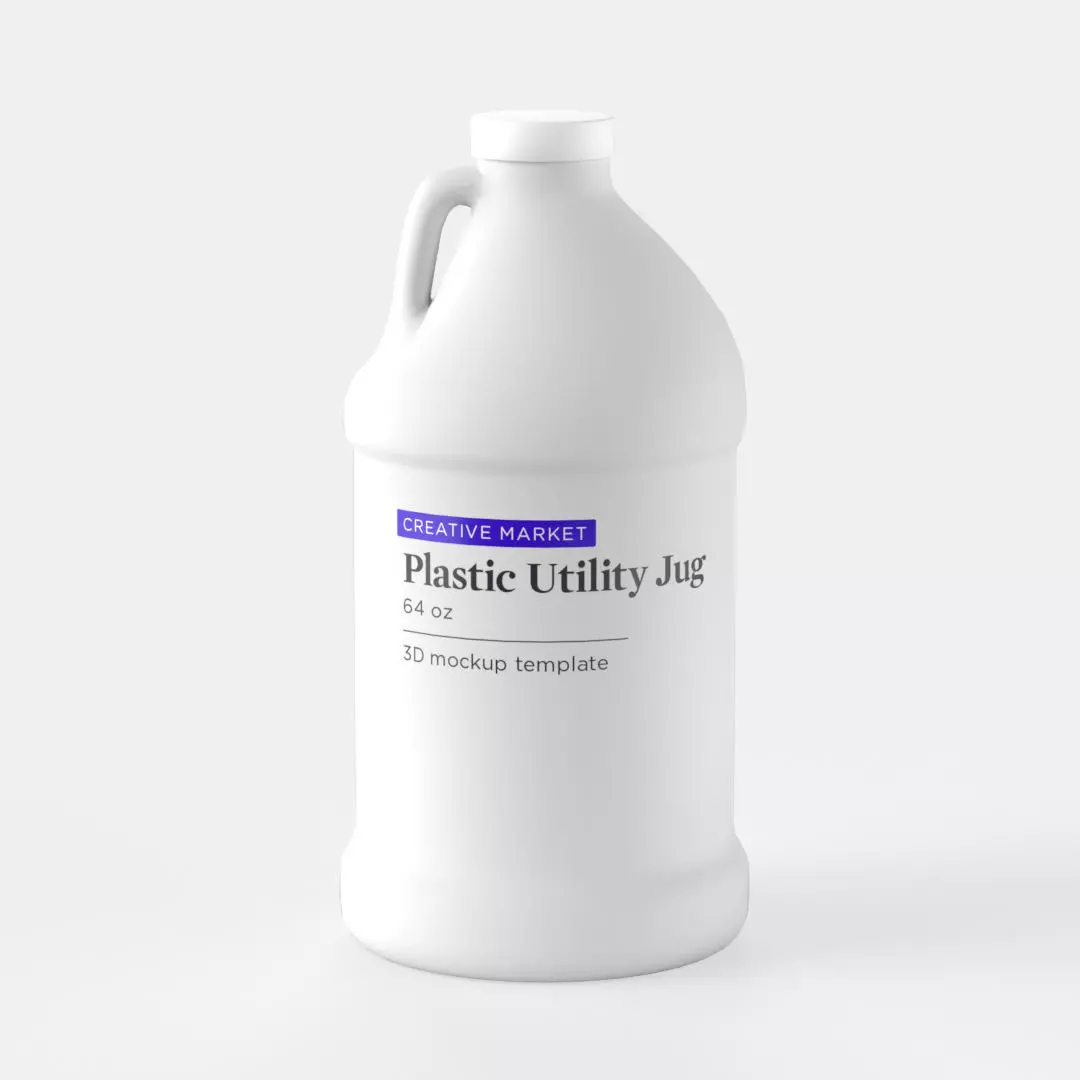 Half-Gallon Plastic Utility Jug 3D model 3D model