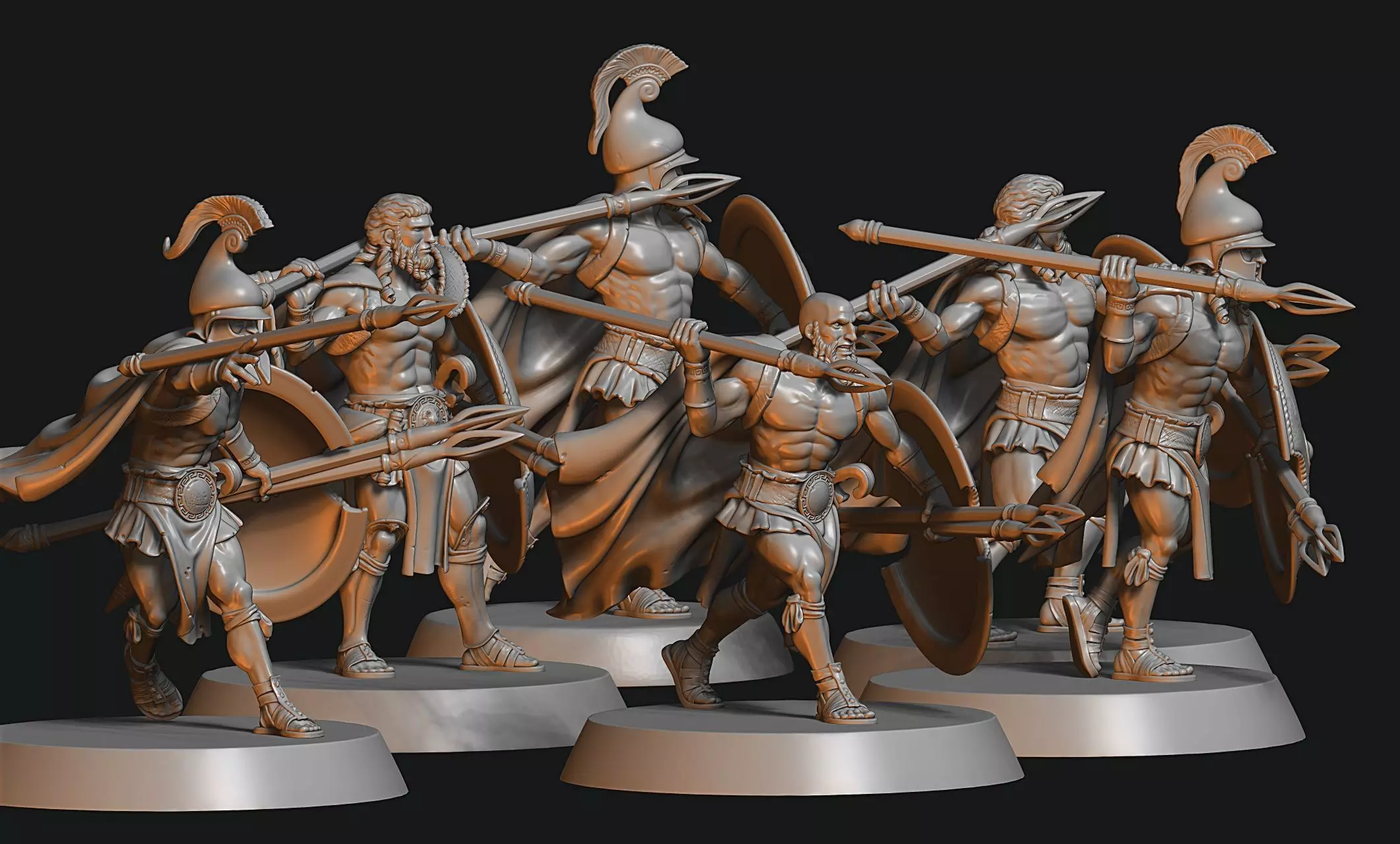 Trathian Wolves - Peltasta warriors - 32mm 3D print model