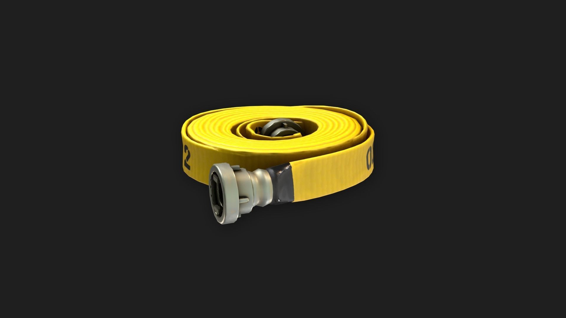 Fire Hose Nozzle Stylized Low-poly 3D model_6