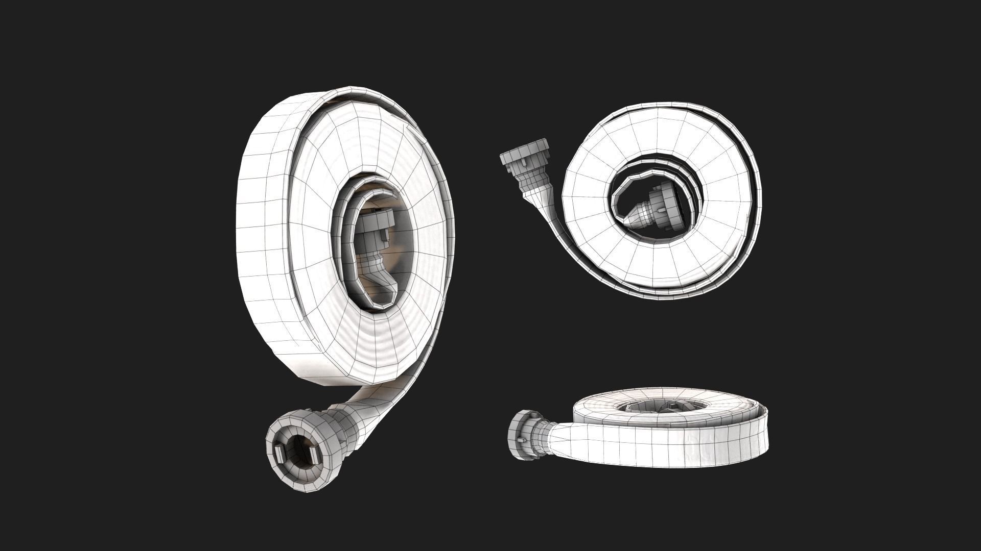 Fire Hose Nozzle Stylized Low-poly 3D model_4