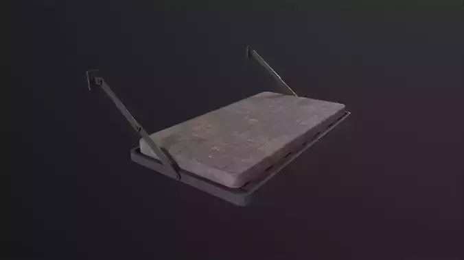 Old prison bed 3D Model