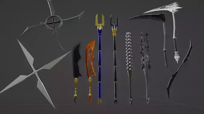 Uncommon Weapon Pack Free low-poly 3D model