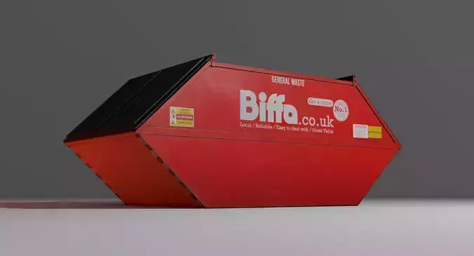 Low Poly Biffa General Waste Container Small Low-poly 3D model