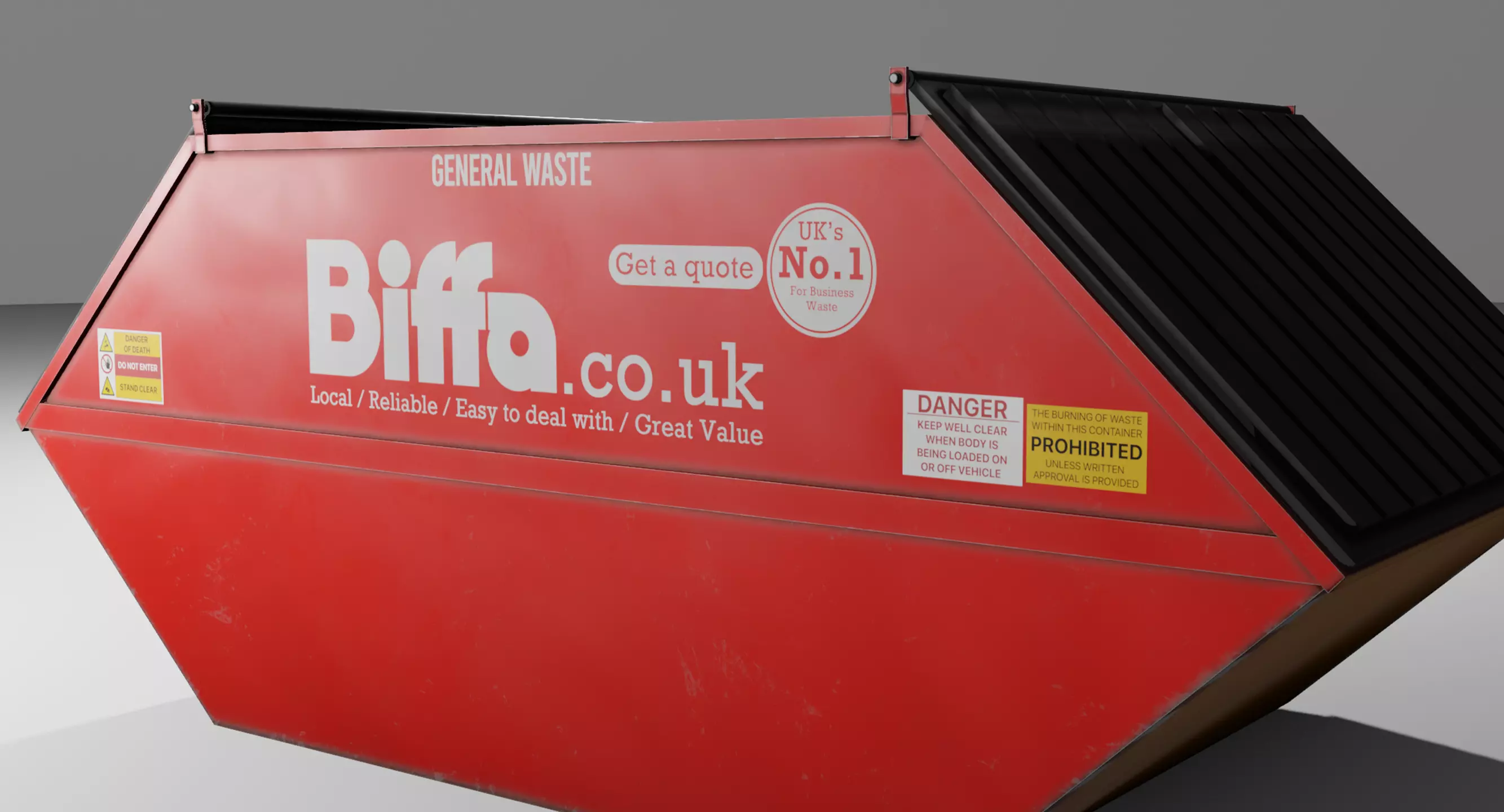 Low Poly Biffa General Waste Container Small Low-poly 3D model_4