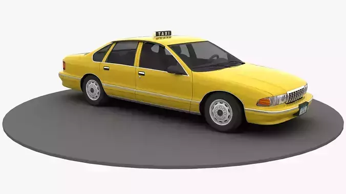 New York Taxi Yellow Cab 3d Model Low-poly 3D model