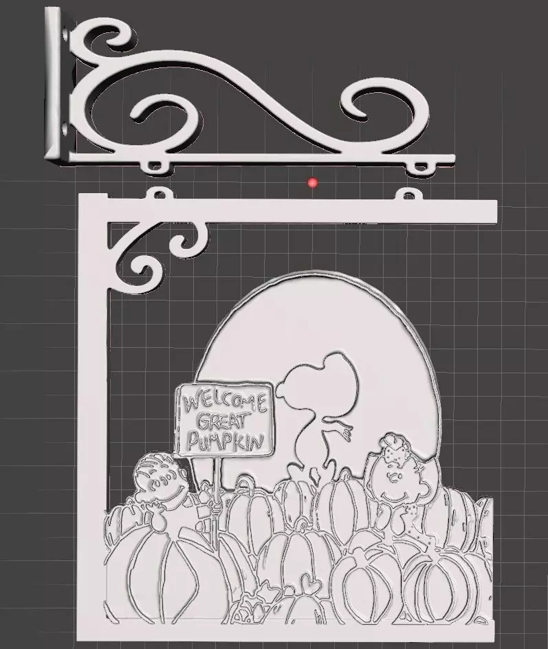 hanging deco with wall bracket Great-Pumpkin 3D print model_0