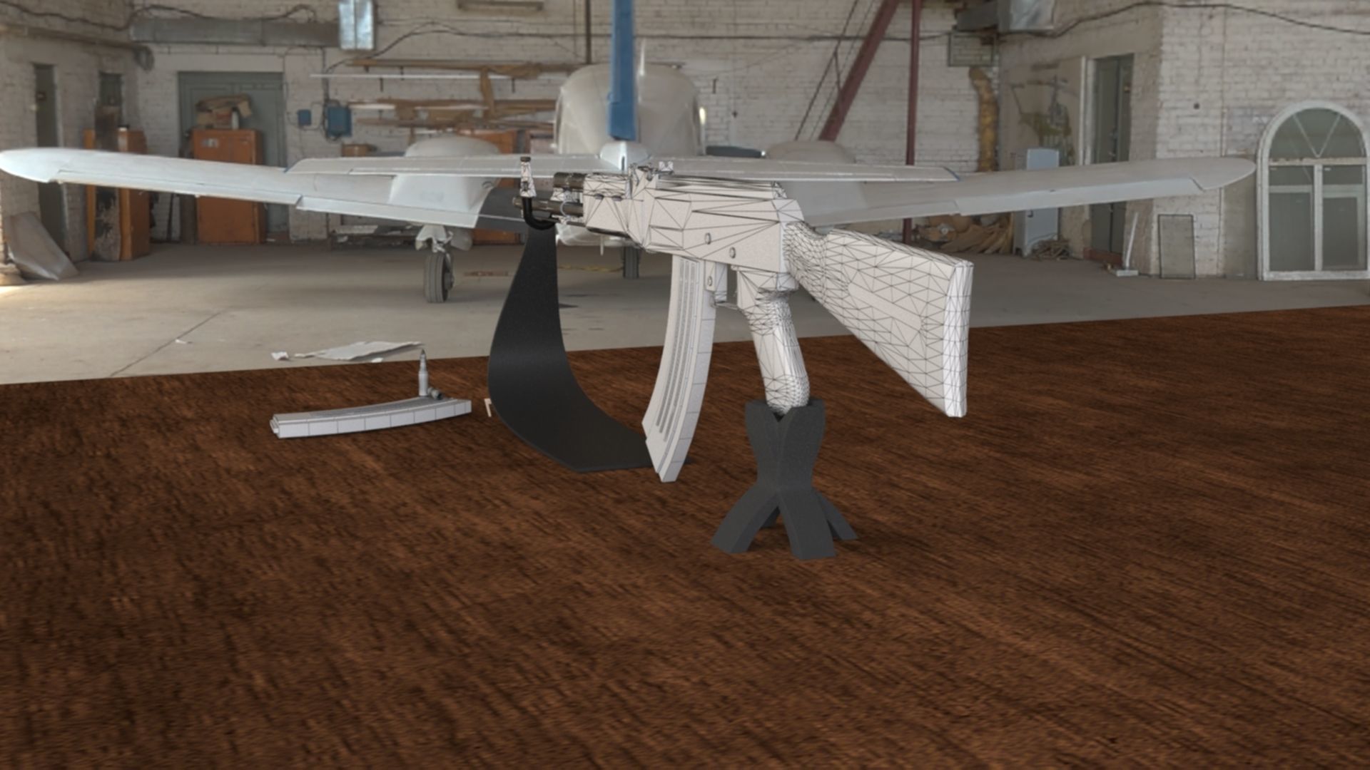 Russian AK-47 Assault Rifle Low-poly 3D model_24