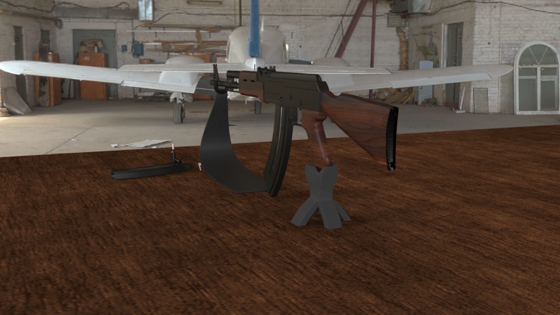 Russian AK-47 Assault Rifle Low-poly 3D model_2