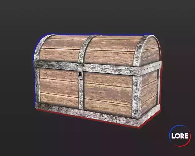 Medieval Common Furniture Chest Low-poly 3D model