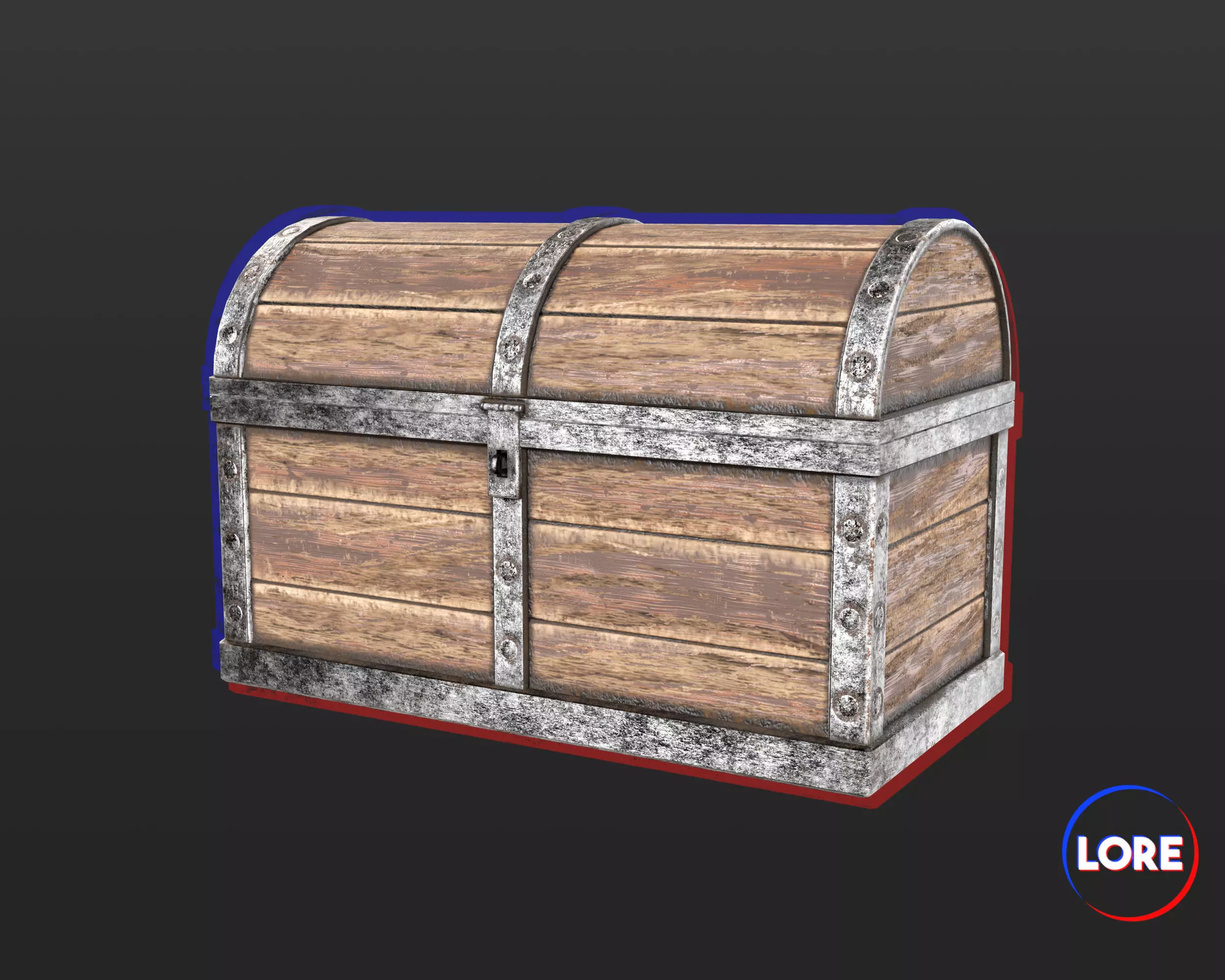Medieval Common Furniture Chest Low-poly 3D model