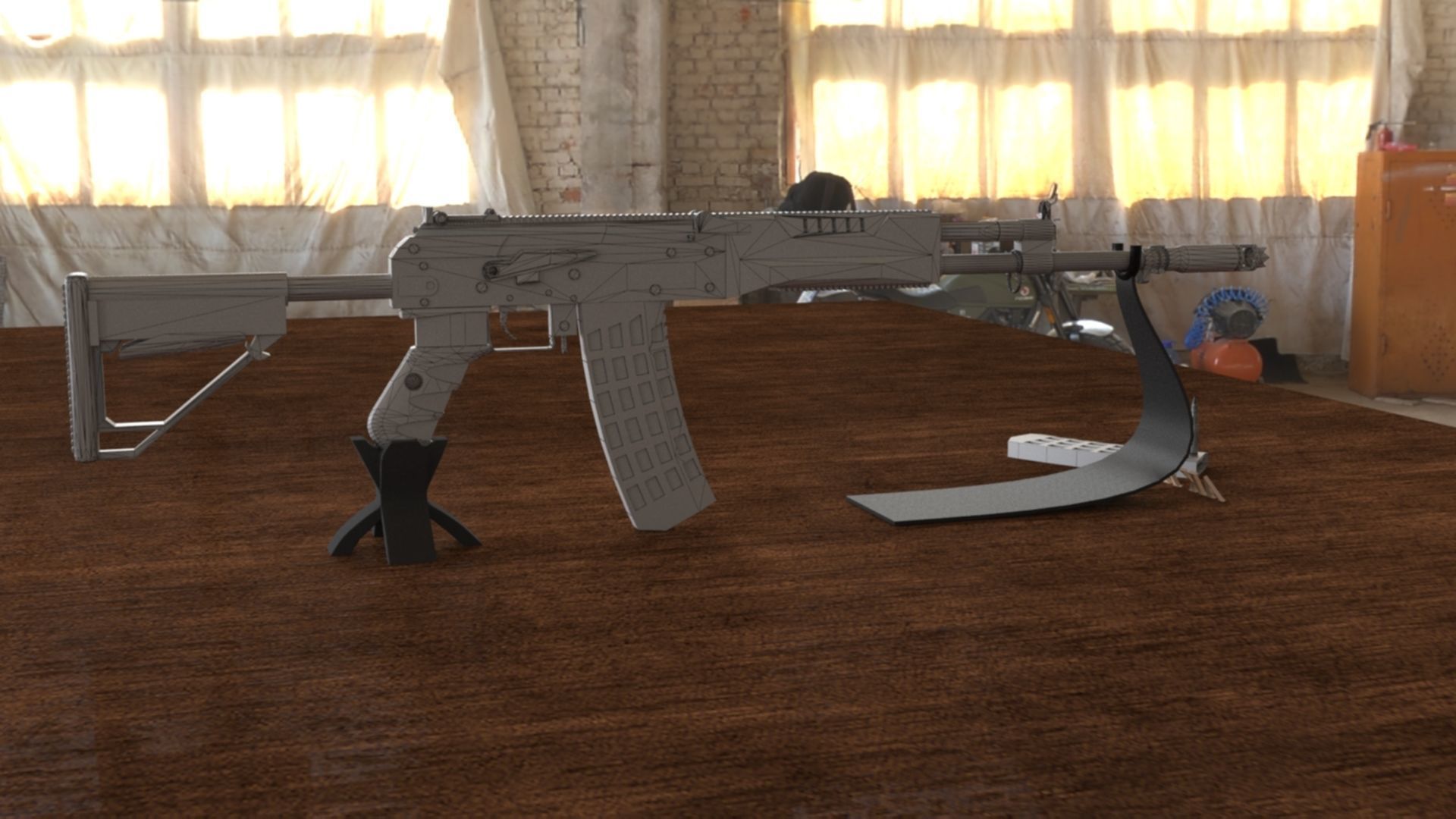 Russian AK-12 Assault Rifle 3D Model Low-poly 3D model_21