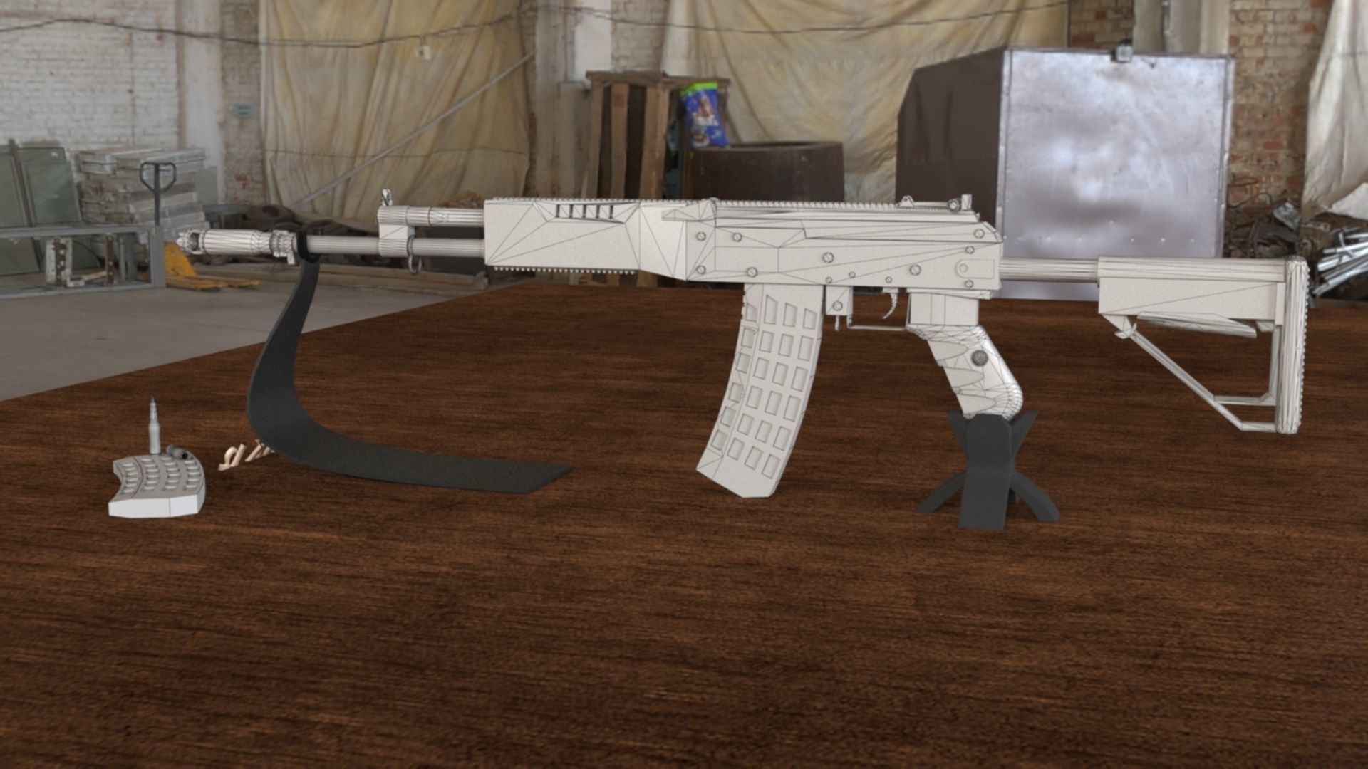 Russian AK-12 Assault Rifle 3D Model Low-poly 3D model_27