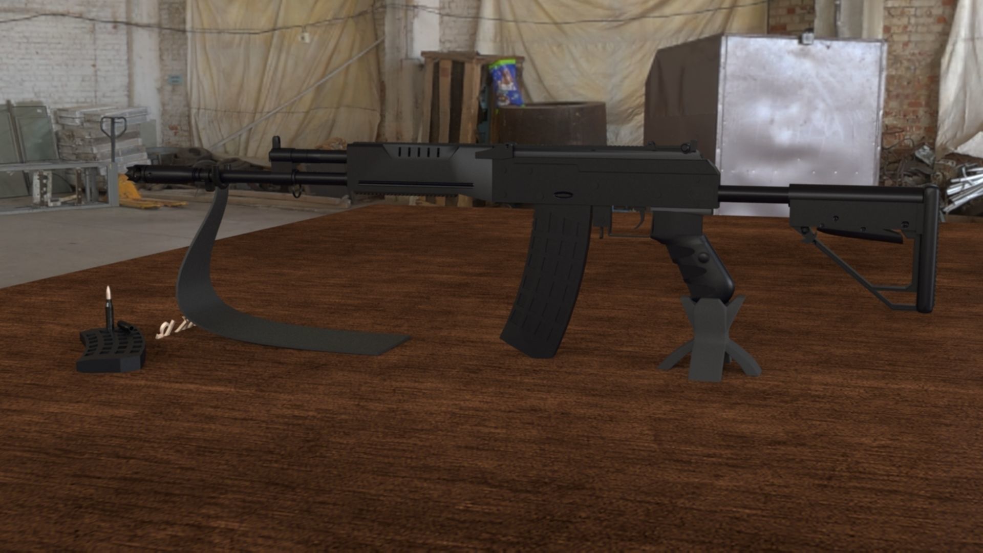 Russian AK-12 Assault Rifle 3D Model Low-poly 3D model_9