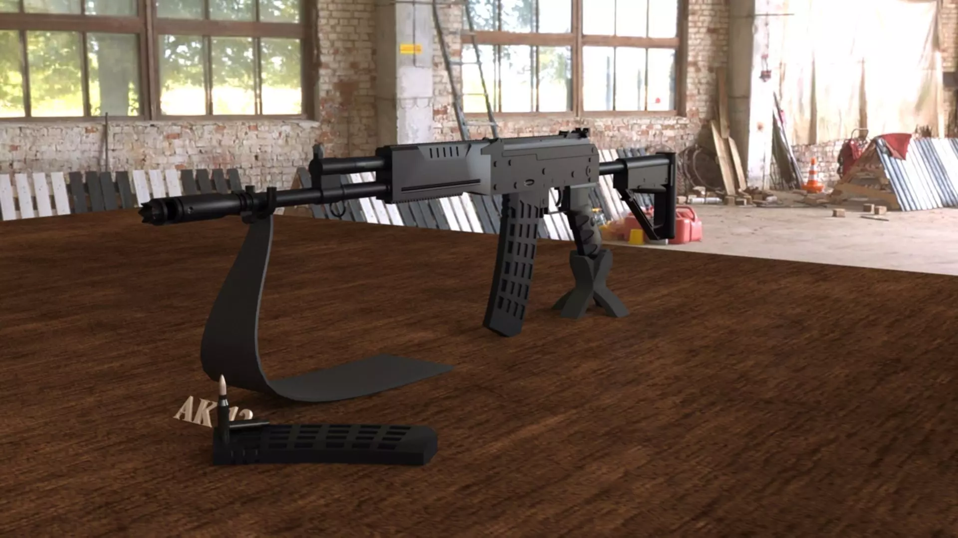 Russian AK-12 Assault Rifle 3D Model Low-poly 3D model_0