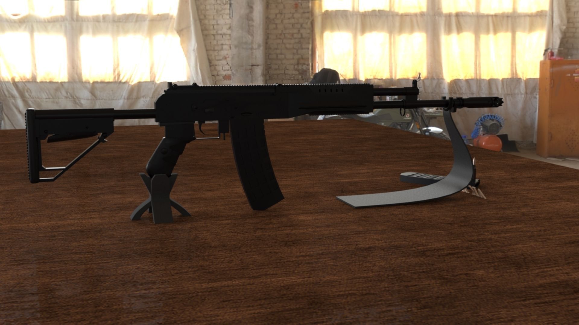 Russian AK-12 Assault Rifle 3D Model Low-poly 3D model_7