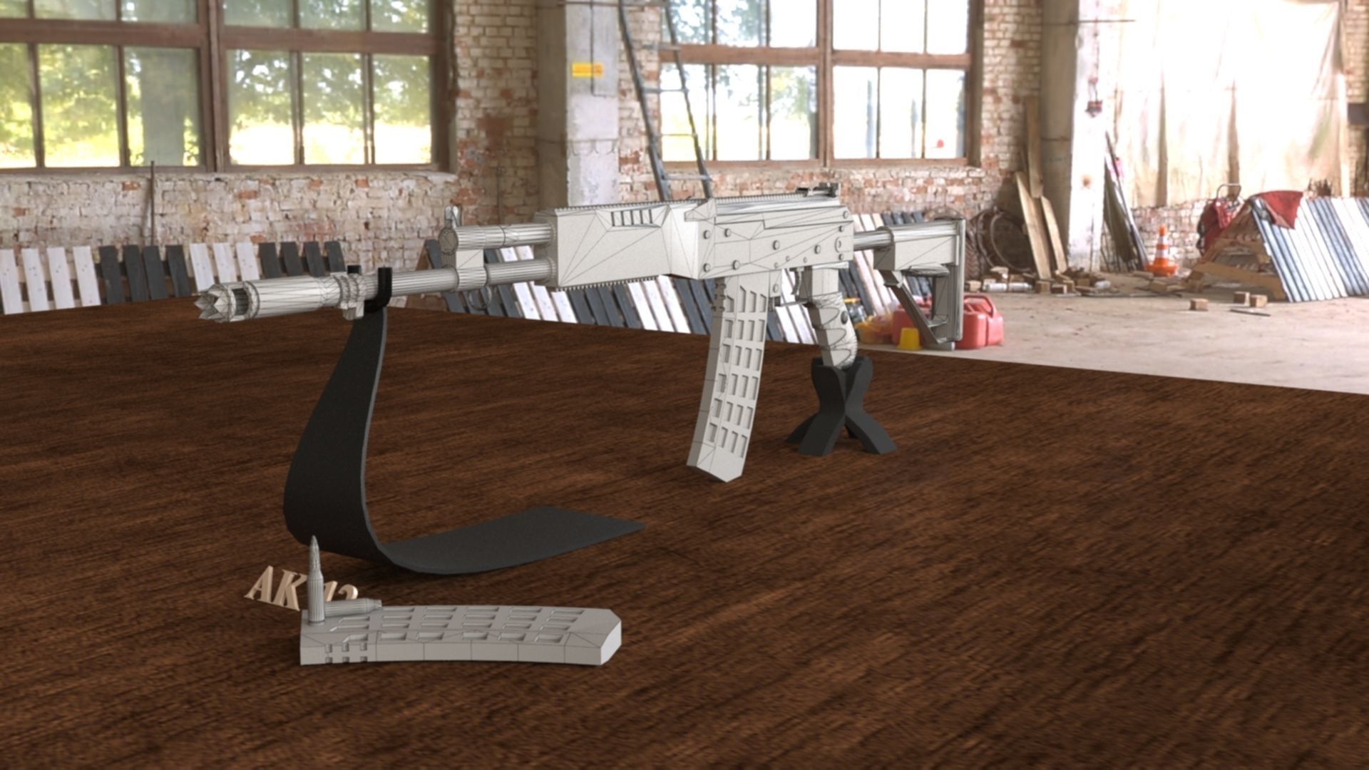 Russian AK-12 Assault Rifle 3D Model Low-poly 3D model_26