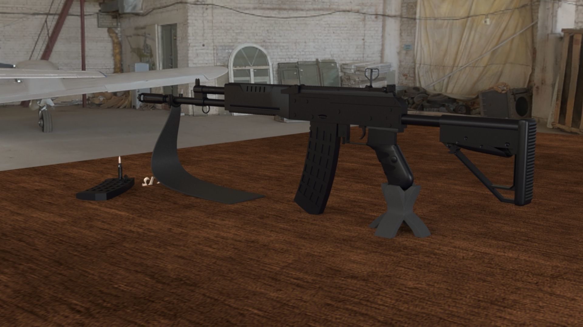 Russian AK-12 Assault Rifle 3D Model Low-poly 3D model_12